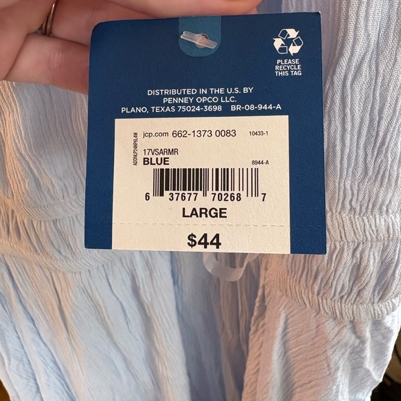 Arizona tiered summer dress- light blue-Size L- NWT - Picture 5 of 5